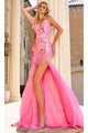 Portia and Scarlett PS24342 -long- Sleeveless Sequin Prom Dress - Pink-Multi / 00 - Dress