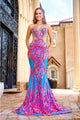 Portia And Scarlett PS24345 Sequin Embellished Mermaid Prom Dress - Multicolor / 14