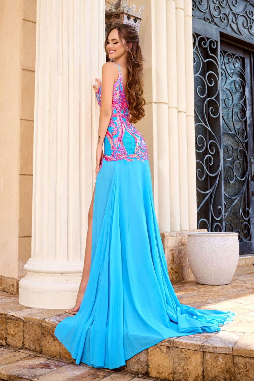Portia and Scarlett PS24346 Sleeveless Sequin Embellished Mermaid Gown - Dress