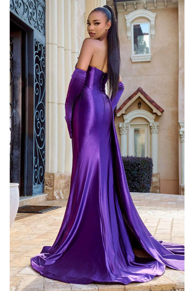 Portia and Scarlett PS24402 -long- Sweetheart Side Drape Prom Gown - Navy / 4 - Dress