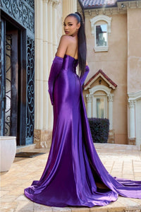 Portia And Scarlett PS24402 Strapless High-Slit Gown With Side Sash - Dress