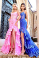 Portia And Scarlett PS24409 Ruffled Spaghetti Strap Evening Prom Gown - Dress