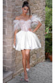 Portia and Scarlett PS24417 - short-Corset Cocktail Dress with Lace Details - Black / 8 - Dress