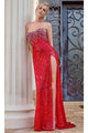 Portia and Scarlett PS24503 - long- Evening Gown with Jewel Embellishments - Red / 00 - Dress