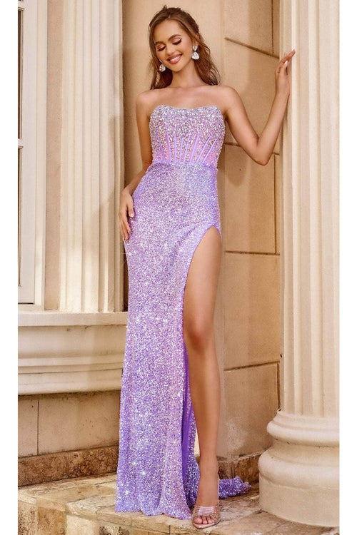 Portia and Scarlett PS24503 -long- Jeweled Sweetheart Prom Dress - Black / 2 - Dress