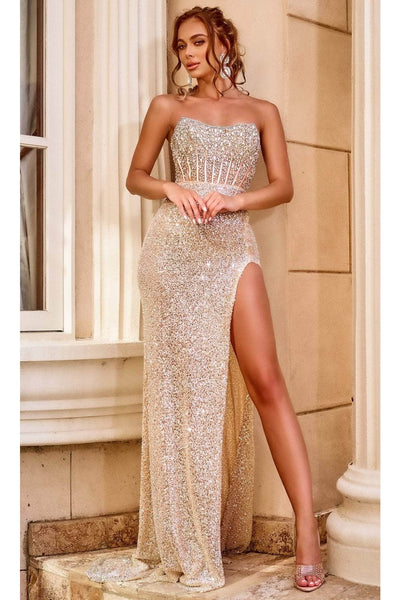 Portia and Scarlett PS24503 -long- Jeweled Sweetheart Prom Dress - Black / 6 - Dress