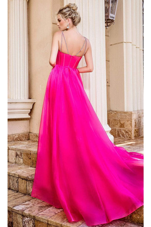 Portia and Scarlett PS24509X -high-low- Prom Gown with Dual Straps and Overskirt - Black / 22 - Dress