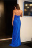 Portia and Scarlett PS24511X -long- Embellished Sheath Prom Gown - Cobalt / 8 - Dress