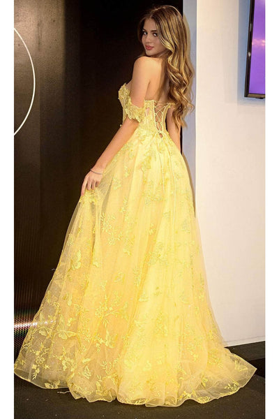 Portia and Scarlett PS24513X -long- Prom Dress with Butterfly Motif - Light-Blue / 10 - Dress
