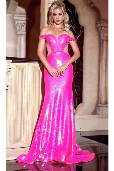 Portia and Scarlett PS24521 -long- Plunging Sweetheart Prom Gown with Sequins - Black / 6 - Dress