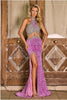 Portia and Scarlett PS24613 Choker Neck Embellished Red Carpet Gown - PURPLE / Dress