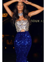 Portia and Scarlett PS24614 -long- Sparkly Mermaid Evening Gown that Shimmers with Every Move