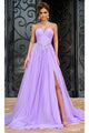 Portia and Scarlett PS24632 -long- Strapless Prom Gown with Beaded Trim - Lilac / 00 - Dress