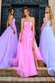 Portia And Scarlett PS24632 Ruched Corset Sweetheart High Slit Gown - Dress