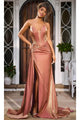 Portia and Scarlett PS24634E -long- Evening Gown with Plunging V-Neck and Corset Design - Bronze / 00 - Dress