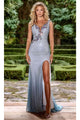 Portia and Scarlett PS24635E -long- V-Neck Embellished Prom Gown for a Timeless Glamour - Ice / 00 - Dress