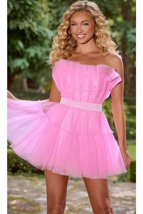 Portia and Scarlett PS24670 - Strapless A-Line Homecoming Dress for a Classic Touch - Light Blue / 8 - Dress