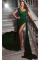 Portia and Scarlett PS24677E -long- One Shoulder Shimmer Evening Gown - Deep-Red / 18 - Dress