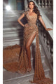 Portia and Scarlett PS24677E -long- One Shoulder Shimmer Evening Gown - Deep-Red / 20 - Dress