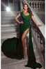 Portia and Scarlett PS24677E Siude Slit Sequin Pageant Formal Dress - Dress