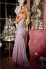 Portia And Scarlett PS24678 Embellished Plunging Neck High Slit Gown - Dress