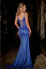 Portia And Scarlett PS24678 Embellished Plunging Neck High Slit Gown - Dress