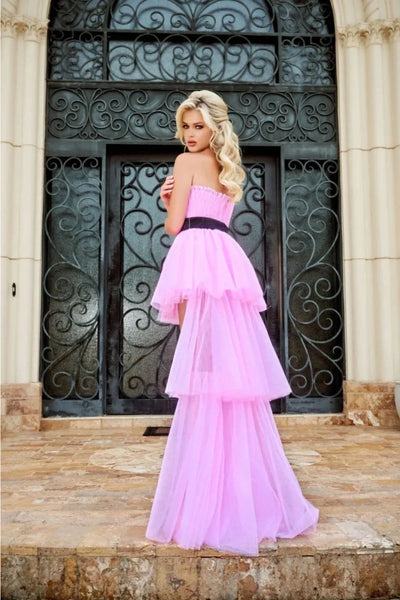 Portia And Scarlett PS24696 Pink High Low Tulle Evening Prom Dress