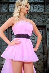 Portia And Scarlett PS24696 Pink High Low Tulle Evening Prom Dress