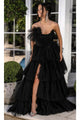 Portia and Scarlett PS24760 -long- Strapless Ballgown with Ruched Detailing - Black / 00 - Dress
