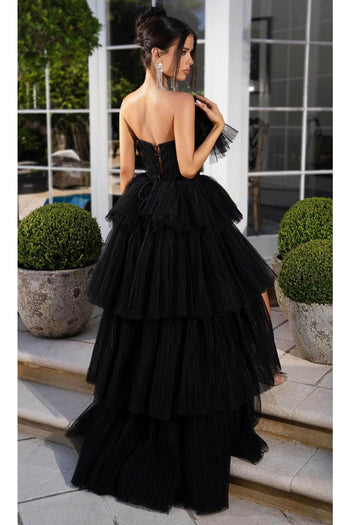 Portia and Scarlett PS24760 -long- Strapless Ballgown with Ruched Detailing - Black / 2 - Dress