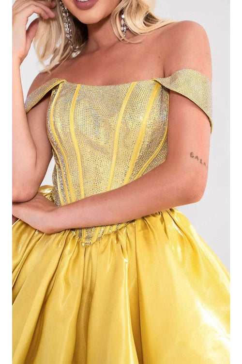 Portia and Scarlett PS24762 -short- Jeweled Cocktail Dress with Corset Details - Cobalt / 6 - Dress