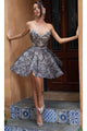 Portia and Scarlett PS24765 - short-Strapless Cocktail Dress with Embellishments - Black Nude / 00 - Dress