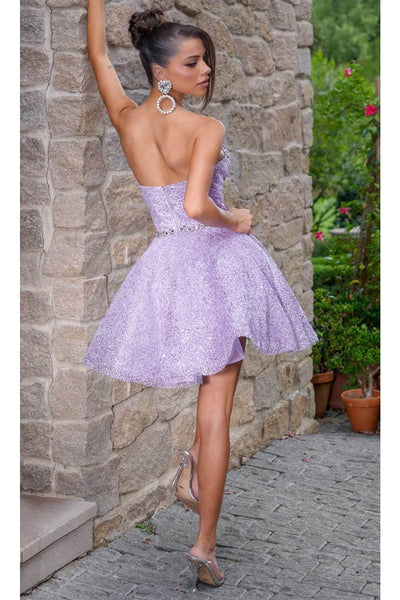Portia and Scarlett PS24765 - short-Strapless Cocktail Dress with Embellishments - Black Nude / 6 - Dress