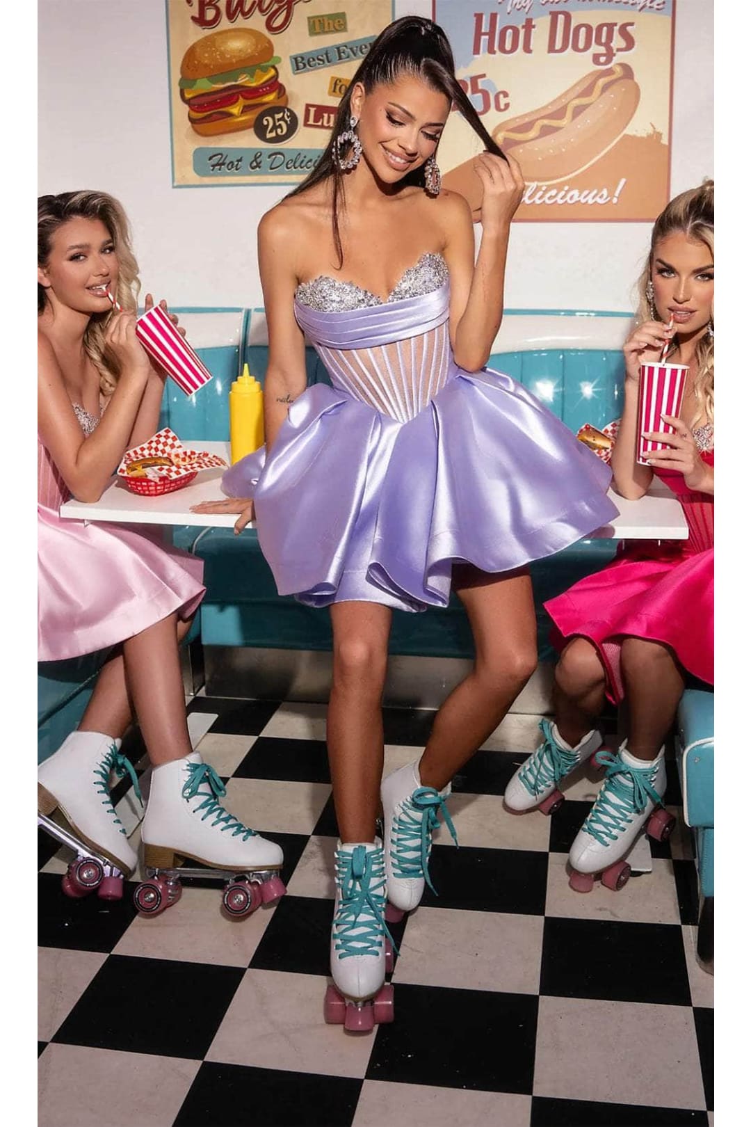 Portia and Scarlett PS24767 - short-Cocktail Dress with Draped Bust - Baby Pink / 00 - Dress