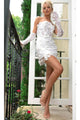Portia and Scarlett PS24779 - short-Cocktail Dress with 3D Floral Appliqués - White / 00 - Dress