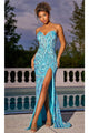 Portia and Scarlett PS24812 -long- Beaded Sweetheart Neckline Prom Gown - Lilac / 00 - Dress