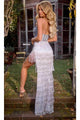 Portia and Scarlett PS24813 -long- Strapless Beaded Fringes Prom Gown - Pink / 6 - Dress