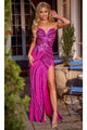 Portia and Scarlett PS24814 - long-Multicolor Beaded Prom Gown with Sweetheart Neckline - Magenta-Black / 00 - Dress