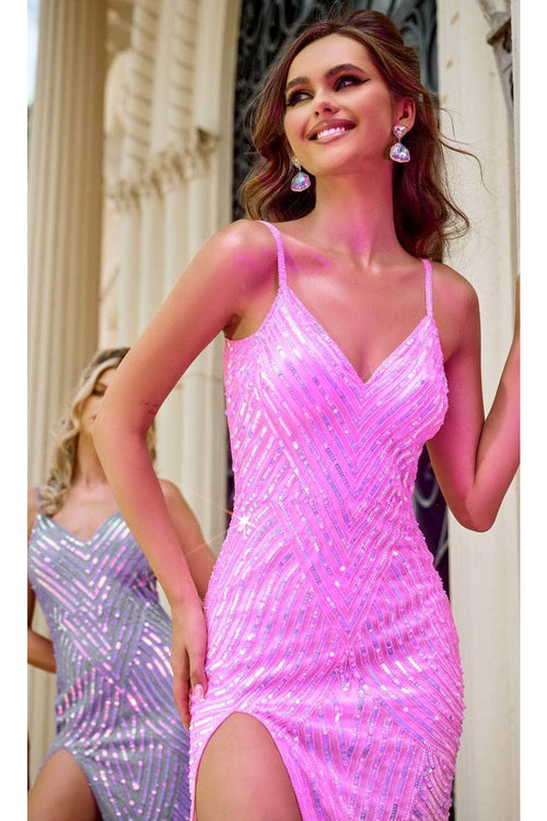 Portia and Scarlett PS24816X -long- Prom Dress with Chevron Motif - Black-Gold / 22 - Dress