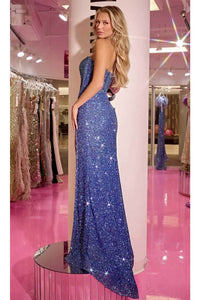 Portia and Scarlett PS24850C -long- Jeweled Evening Gown with Illusion Design - Pink / 24 - Dress