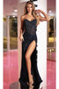 Portia and Scarlett PS24850C -long- Jeweled Evening Gown with Illusion Design - Pink / 8 - Dress