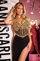 Portia and Scarlett PS24872C Beaded Sequin High Slit Long Evening Gown - Dress