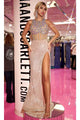 Portia and Scarlett PS24879C -long- Embellished Evening Dress with Jewel Neckline - Silver-Nude / 00 - Dress