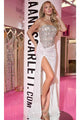 Portia and Scarlett PS24882C -long- Strapless Fitted Embellished Prom Dress for a Chic Look - Silver-Nude / 00 - Dress