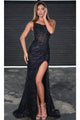 Portia and Scarlett PS24942 - long - Asymmetrical Prom Dress with Embellishments - Black / 00 - Dress
