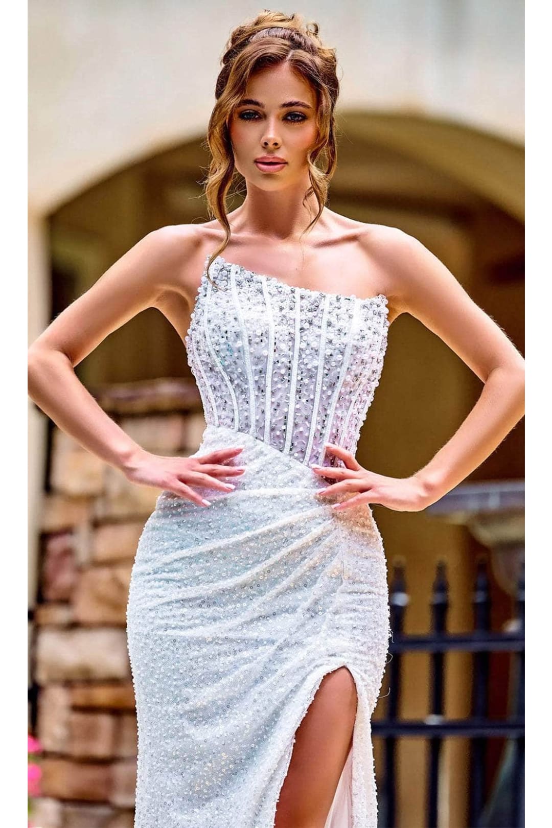 Portia and Scarlett PS24942 - long - Asymmetrical Prom Dress with Embellishments - Black / 10 - Dress