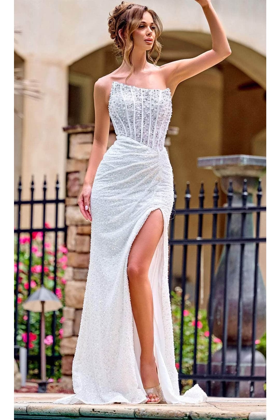 Portia and Scarlett PS24942 - long - Asymmetrical Prom Dress with Embellishments - Black / 12 - Dress