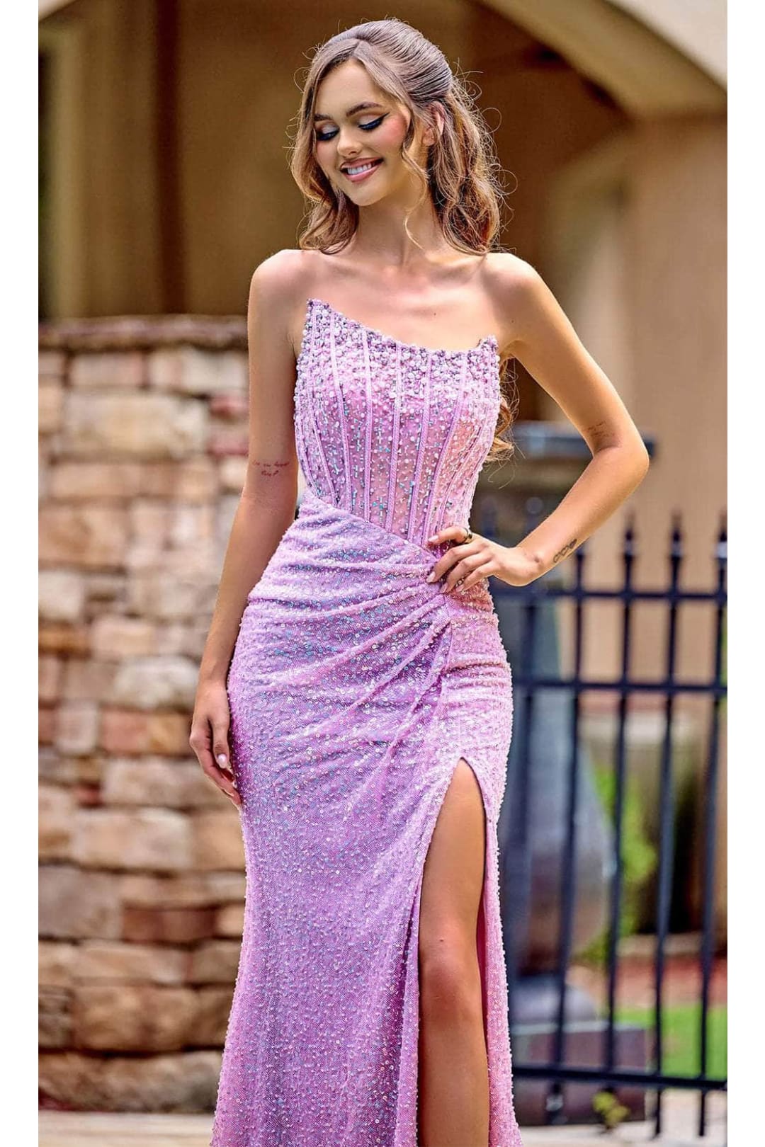 Portia and Scarlett PS24942 - long - Asymmetrical Prom Dress with Embellishments - Black / 16 - Dress