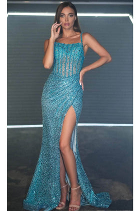 Portia and Scarlett PS24943 - long- Draped Skirt Prom Dress