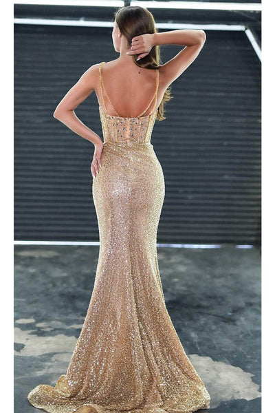 Portia and Scarlett PS24943 - long- Draped Skirt Prom Dress - Blue / 10 - Dress